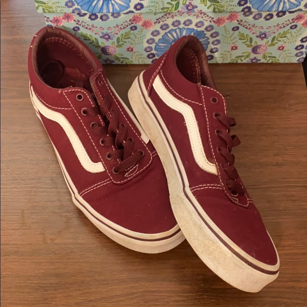 Maroon Low Top Vans